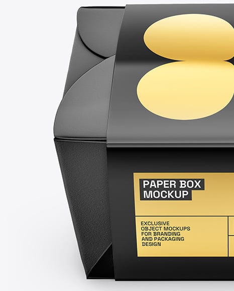 Paper Box in Glossy Sleeve Mockup