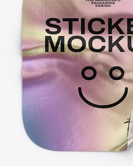 Iridescent Square Sticker Mockup