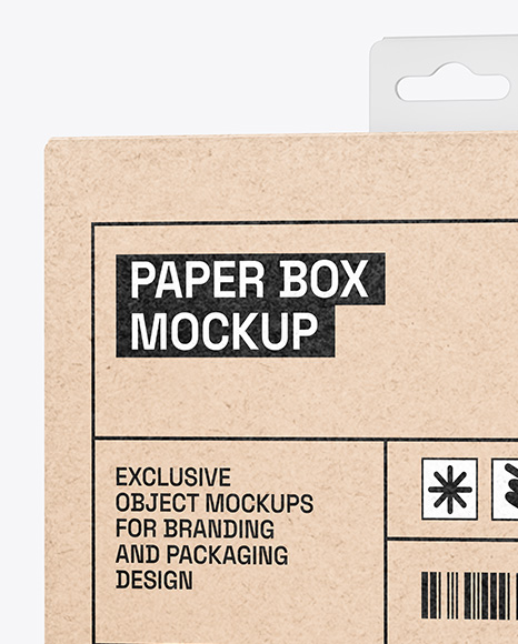 Kraft Paper Box w/ Hang Tab Mockup