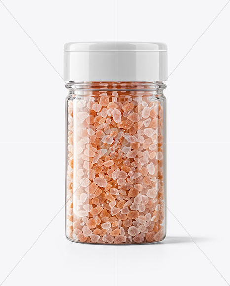 Plastic Jar with Pink Salt Mockup