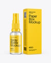 Spray Bottle with Paper Box Mockup