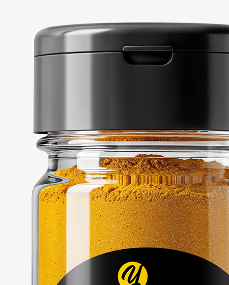 Glass Spice Jar with Turmeric Mockup
