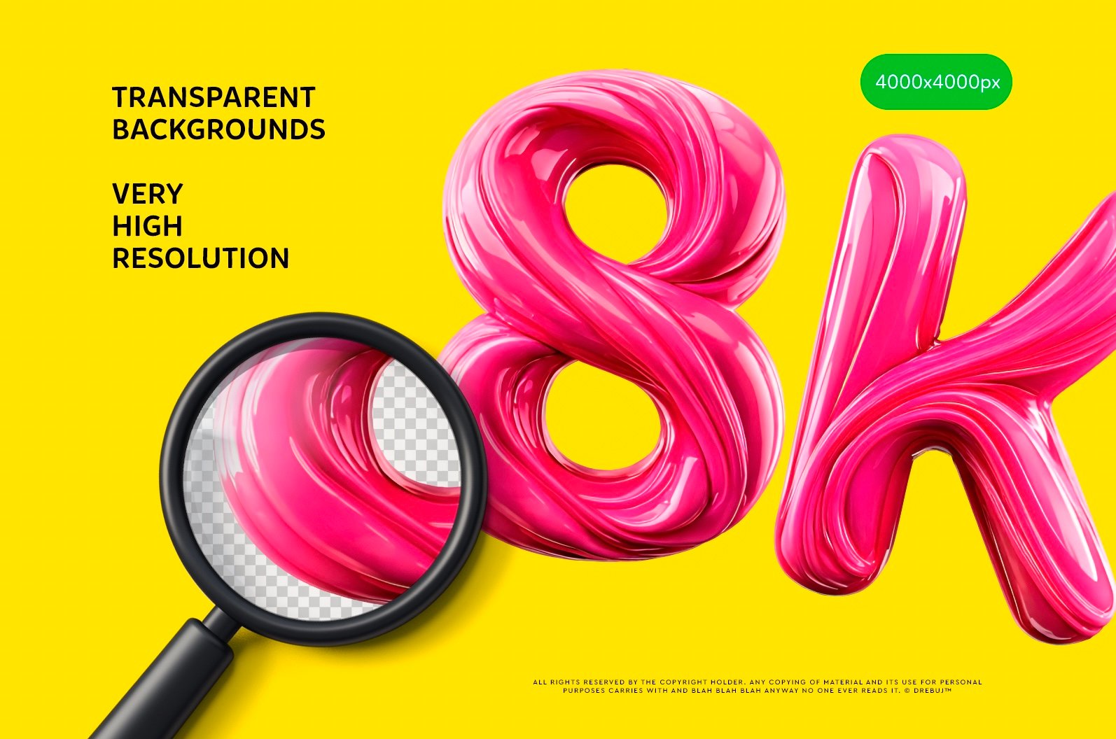 Glossy Pink Glue Font: Geometric 3D Alphabet PNG
