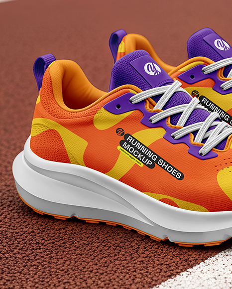 Pair Of Running Shoes on Track Mockup