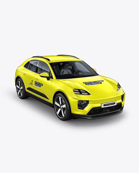 Electric Luxury SUV Mockup - Half Side View - Vehicle wrap mockup