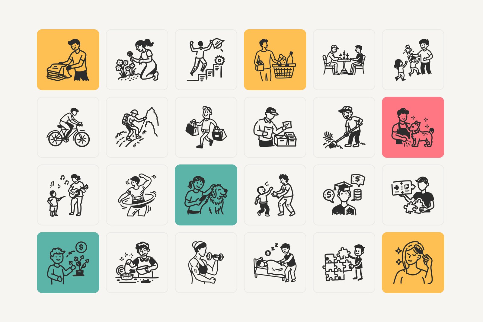 Daily Lifestyle Icon Set