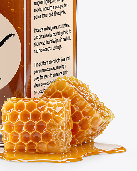 Glass Square Jar with Manuka Honey Mockup