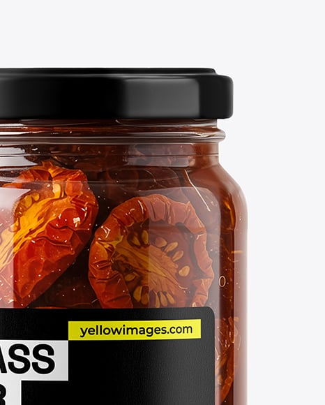 Clear Glass Jar with Sun Dried Tomatoes Mockup