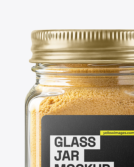 Clear Glass Jar with Ground Ginger Mockup