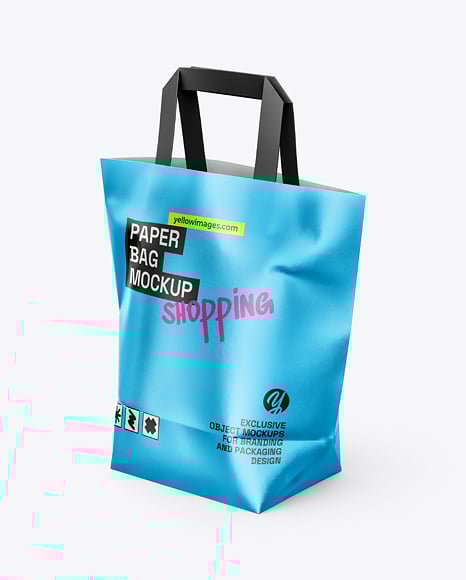 Metallized Paper Bag Mockup - Paper bag mockup