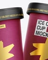 Two Kraft Paper Ice Cream Cups Mockup