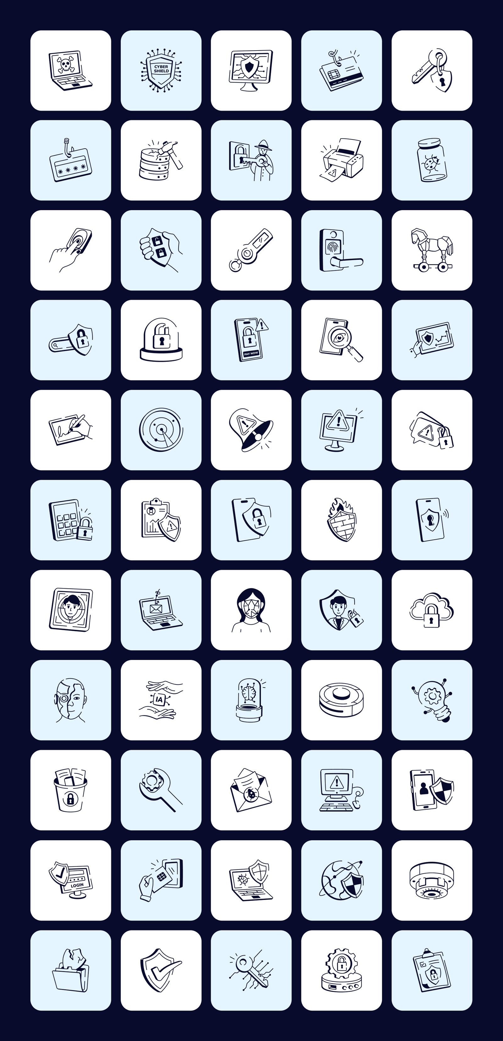Business and Tech Doodle Icons