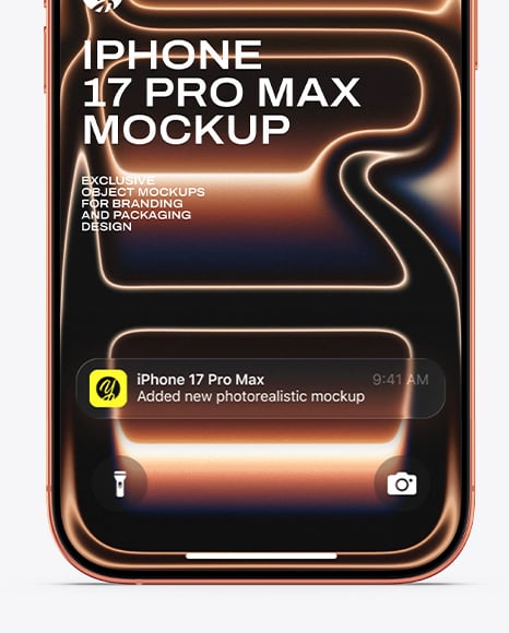 iPhone 17 Pro Max Cosmic Orange Mockup