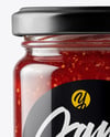 Glass Jar with Strawberry Jam Mockup