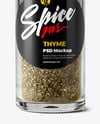 Clear Glass Spice Jar with Thyme Mockup