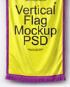 Vertical Flag With Metallic Pole Mockup