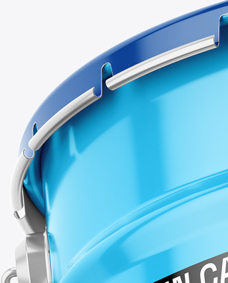 Glossy Tin Can w/ Metallic Handle Mockup