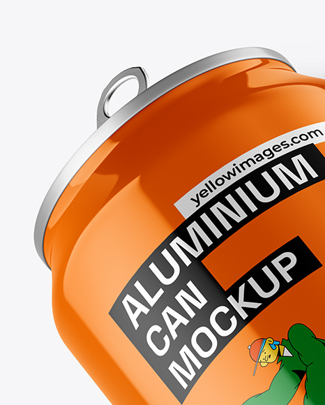 Aluminium Can With Glossy Finish Mockup
