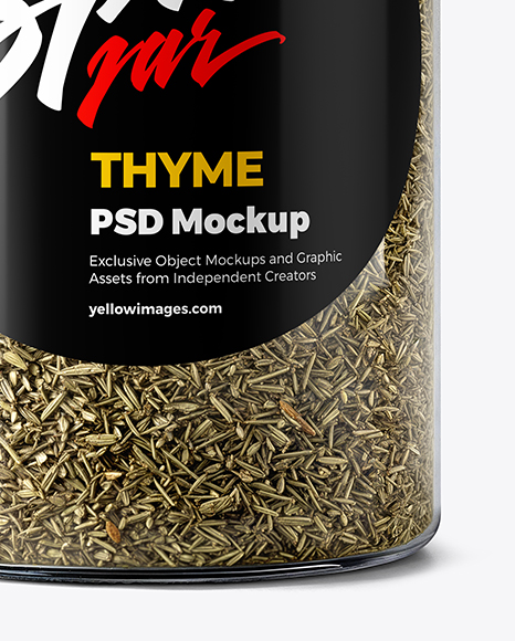 Plastic Spice Jar with Thyme Mockup