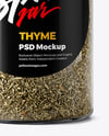 Plastic Spice Jar with Thyme Mockup