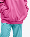 Elderly Woman Wearing Sweatshirt & Sweatpants Mockup