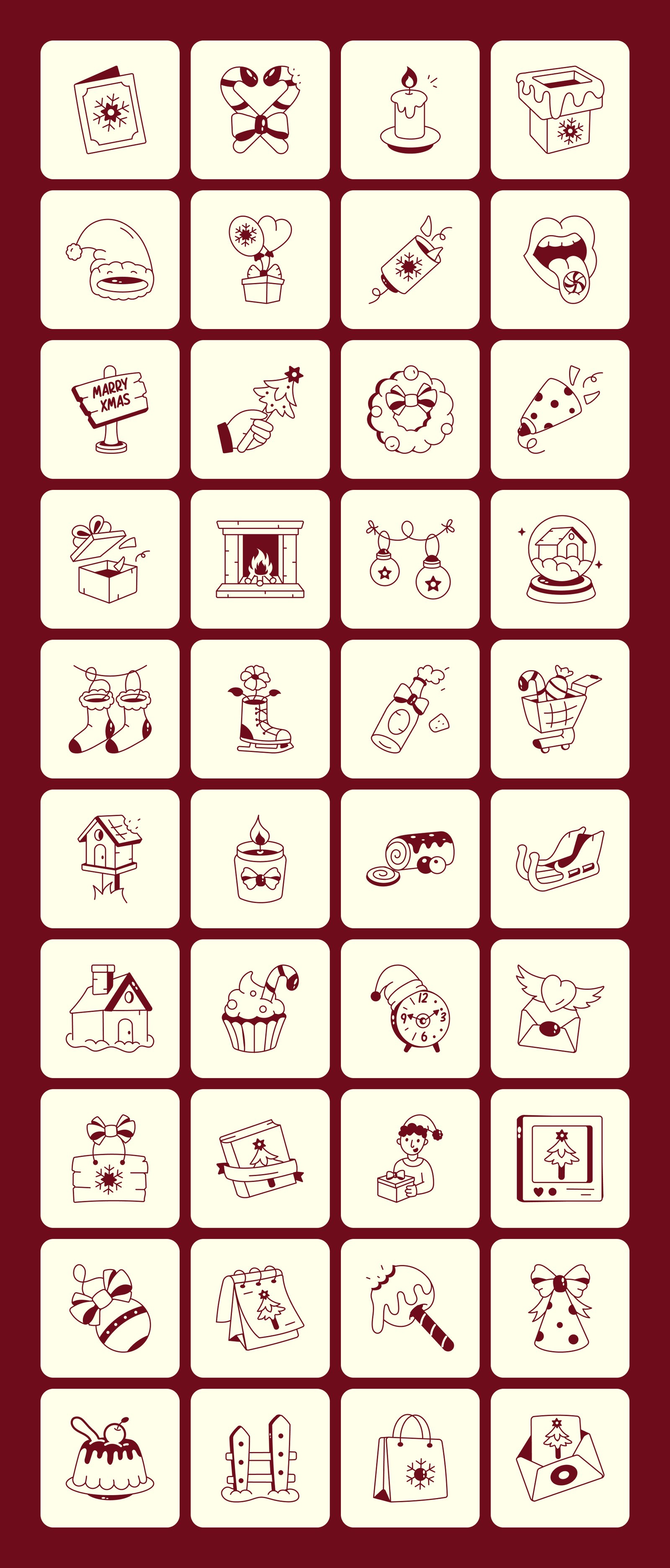Christmas Drawing Illustration Set