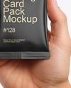 Matte Trading Card Pack in a Hand Mockup