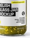 Glass Jar with Green Relish Sauce Mockup