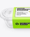 Clear Plastic Food Container in Paper Sleeve Mockup