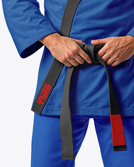 Man Wearing Jiu Jitsu Gi Uniform Mockup