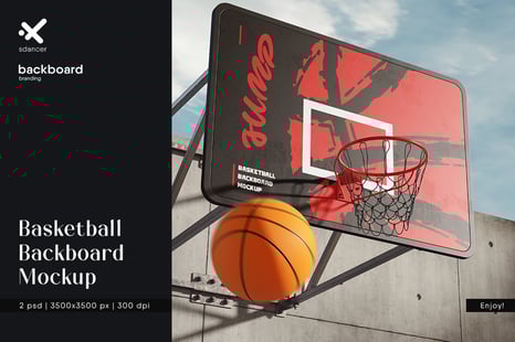 Street Basketball Backboard Mockup - Creative Store