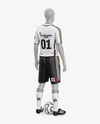 Full Soccer Kit w/ Mannequin Mockup - Back Half Side View