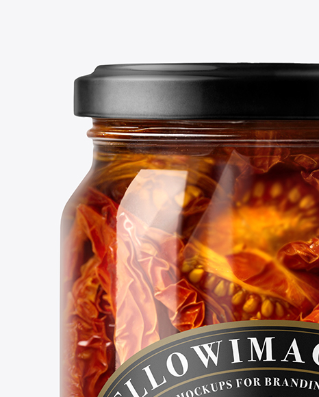 Clear Glass Jar with Sun Dried Tomatoes Mockup