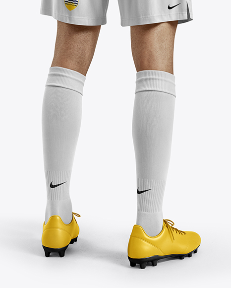 Soccer Goalkeeper Wearing Long Sleeve Jersey and Shorts Mockup