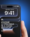 iPhone 17 Pro Max Deep Blue in a Hand Mockup