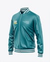Satin Varsity Zip-Up Jacket Mockup