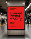 Framed Poster in Subway Station Mockup