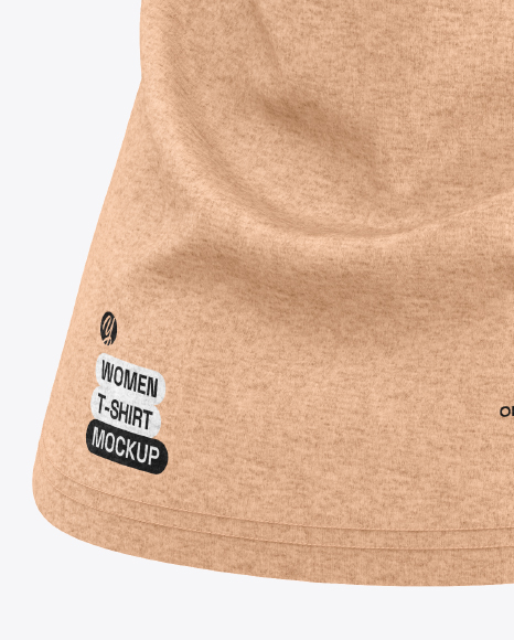 Heather T-Shirt Mockup - Back Half Side View