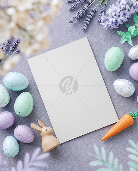 Minimal Easter Greeting Card Mockup