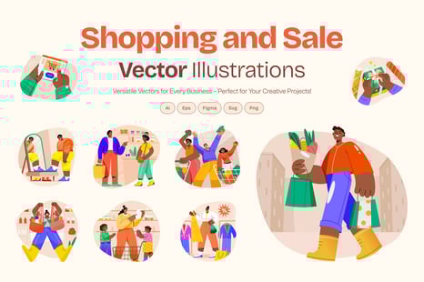 Shopping and Sale Vector Set