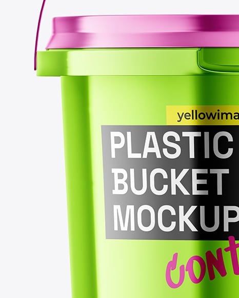Metallized Plastic Bucket Mockup
