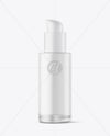 Frosted Glass Cosmetic Bottle with Pump Mockup
