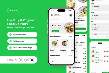 Badogan – Organic Food Delivery App Design Template - Delivery app