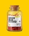 Glass Jar with Saffron Threads Mockup