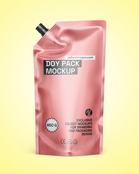 Matte Metallic Doy Pack Mockup