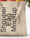 Shopper Bag with Vegetables Mockup