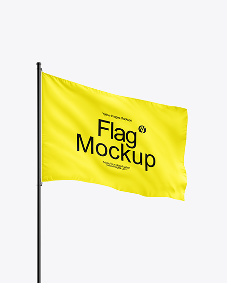 Flagpole with a Flag Mockup - Mockups