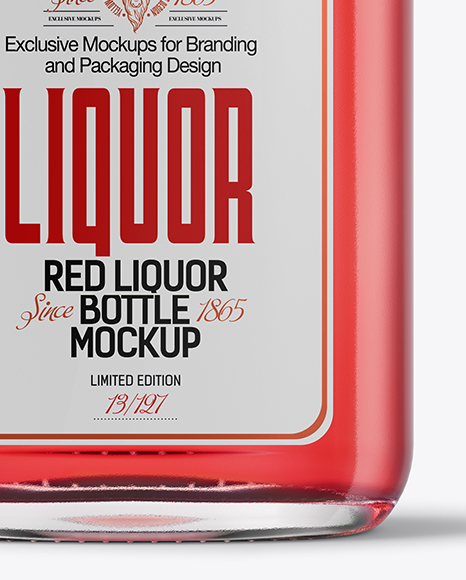 Clear Glass Liquor Bottle Mockup