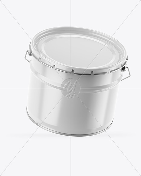 Glossy Tin Can w/ Metallic Handle Mockup