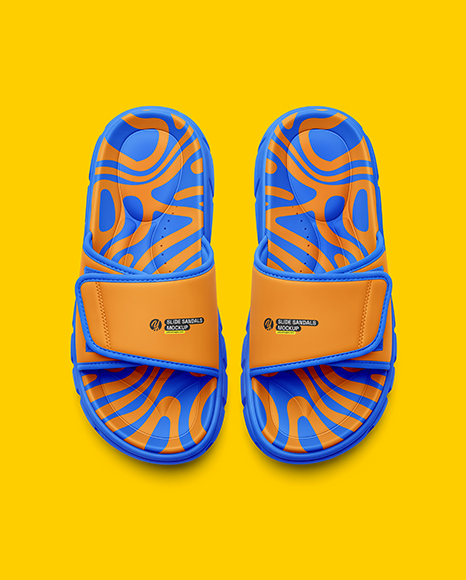 Pair of Velcro Slide Sandals Mockup